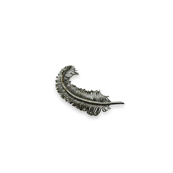 Pegasus Coro Silver Tone Curled Feather Vintage Brooch - Picture 2 of 8